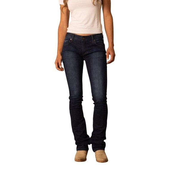 Kimes Ranch Denim - Kimes Ranch Audrey Jeans Womens Dark Wash Mid Rise Bootcut Denim 2/36